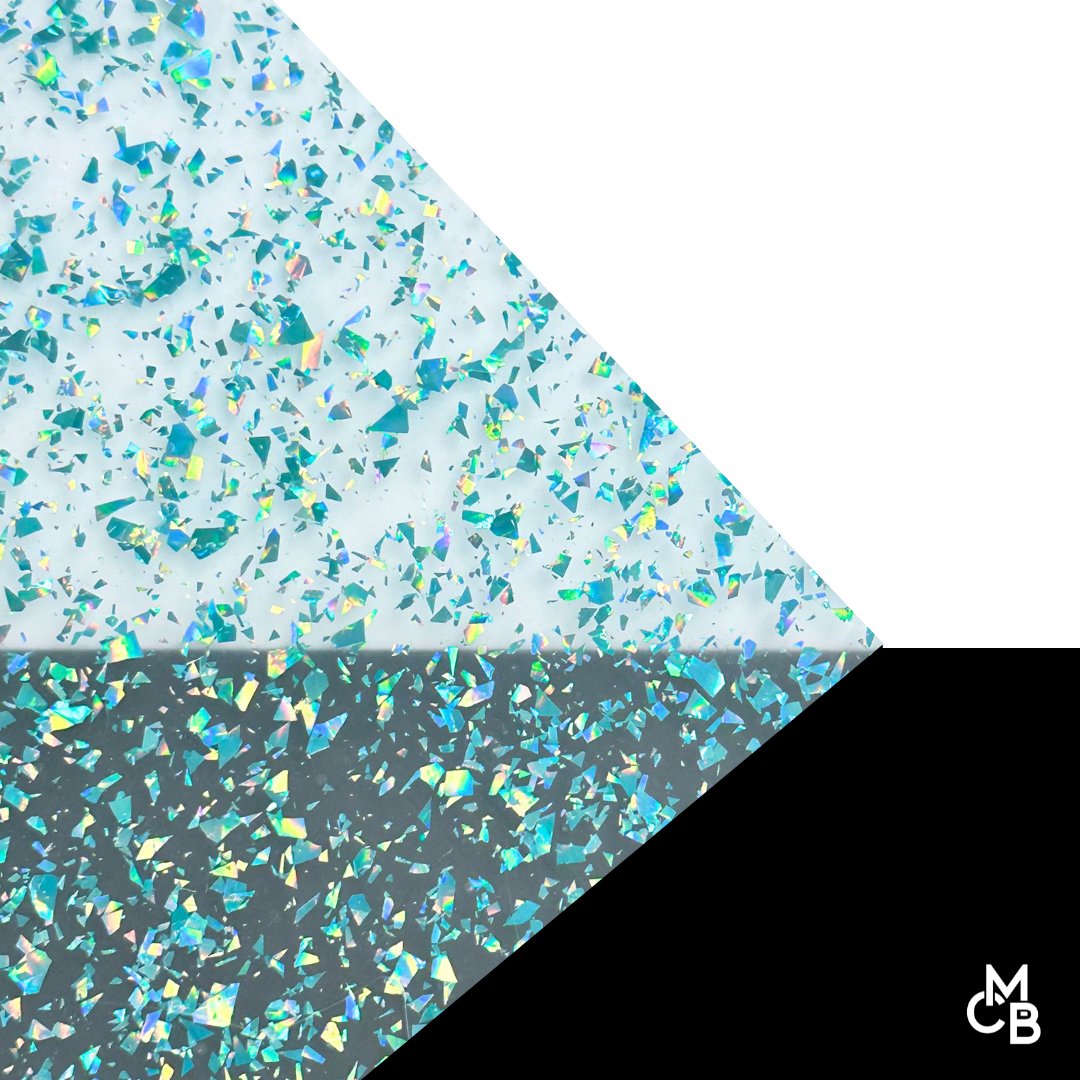 1/8" Teal Flake Glitter Cast Acrylic Sheets - Acrylic Sheets